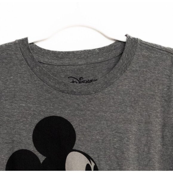 Disney Womens Gray Polycotton Graphic Tee Mickey Mouse Pullover Short Sleeve XL - Picture 7 of 8
